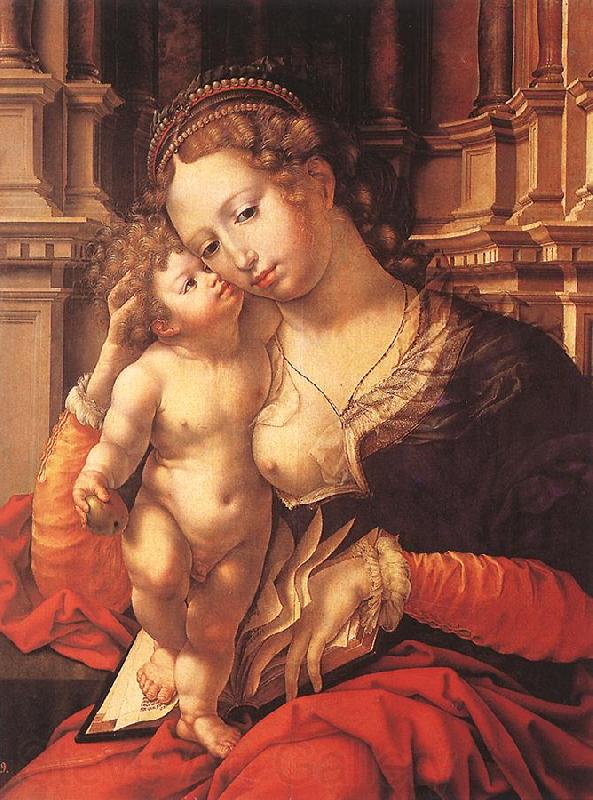 GOSSAERT, Jan (Mabuse) Virgin and Child sdg Spain oil painting art
